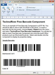 TechnoRiver Free Barcode Software Component screenshot